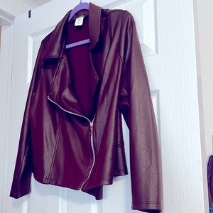 Kim and Co high end faux leather moto jacket